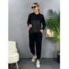 Kadın Uzun Kollu Kapüşonlu Oversize Sweat Ve Pantolon Ikili Takım 127796 Kadın Uzun Kollu Kapüşonlu Oversize Sweat Ve Pantolon Ikili Takım 127796