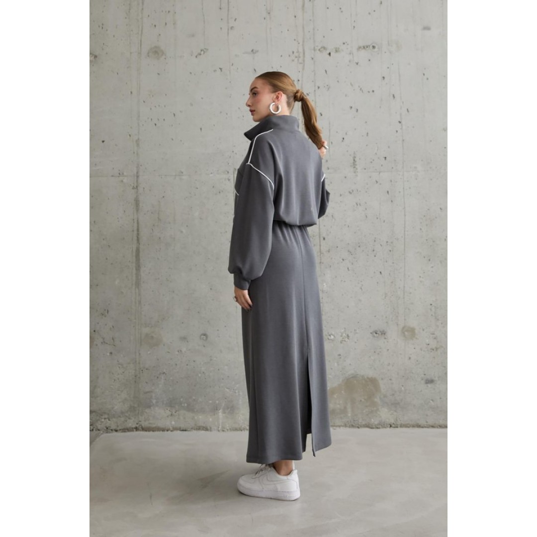 Füme Biyeli Sweatshirt Ve Etek Takım - 153690 Füme Biyeli Sweatshirt Ve Etek Takım - 153690