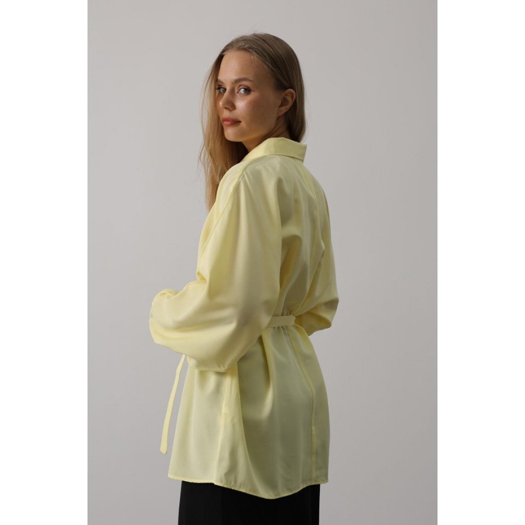 Kuşak Detaylı Tunik Gömlek - Sarı 163715 Kuşak Detaylı Tunik Gömlek - Sarı 163715