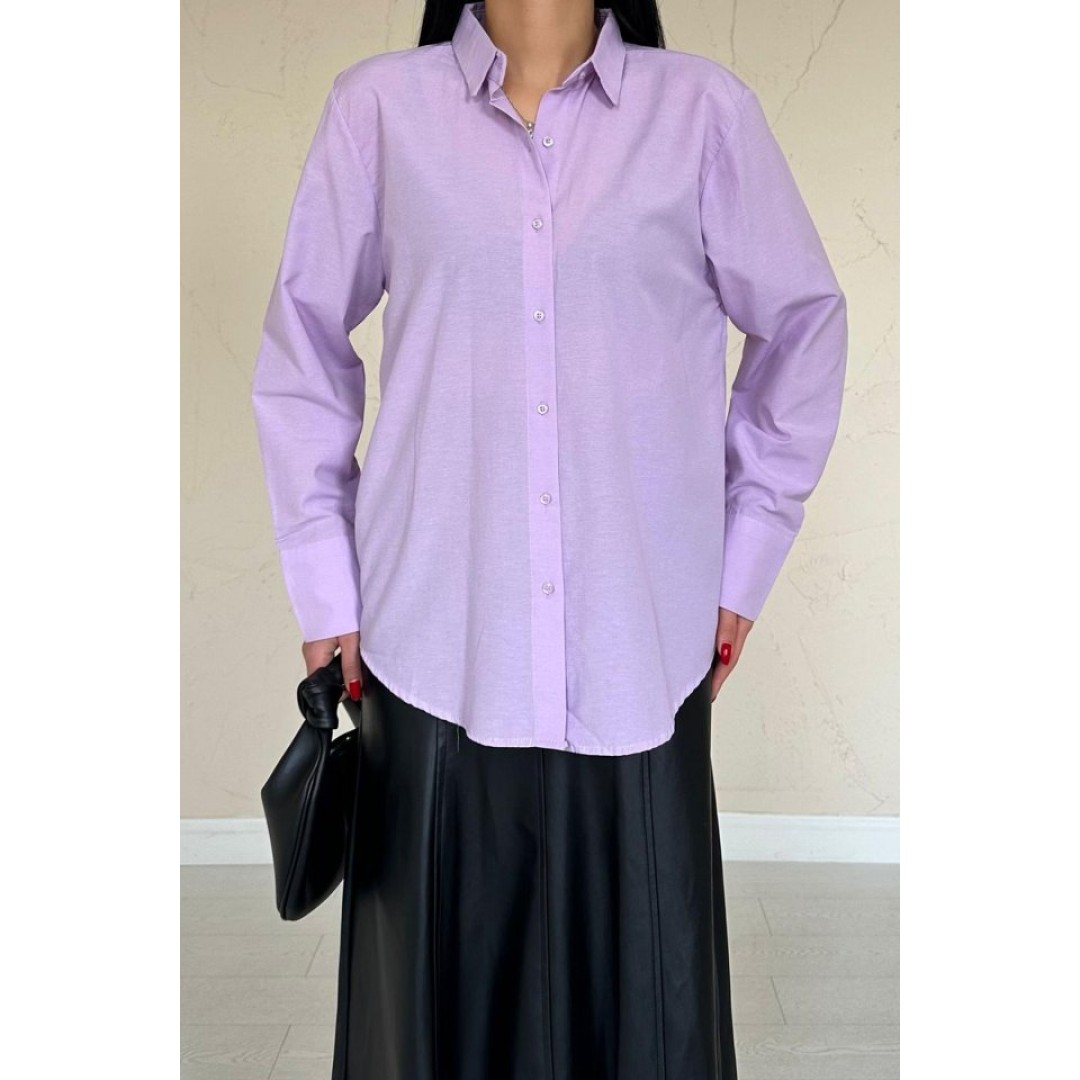 Lila Poplin Gömlek 149693