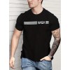 Erkek Kısa Kollu NASA Baskı Bisiklet Yaka T-shirt 158212