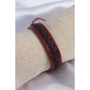 Bordo Renk Siyah İpli Deri Erkek Bileklik - 51559 Bordo Renk Siyah İpli Deri Erkek Bileklik - 51559