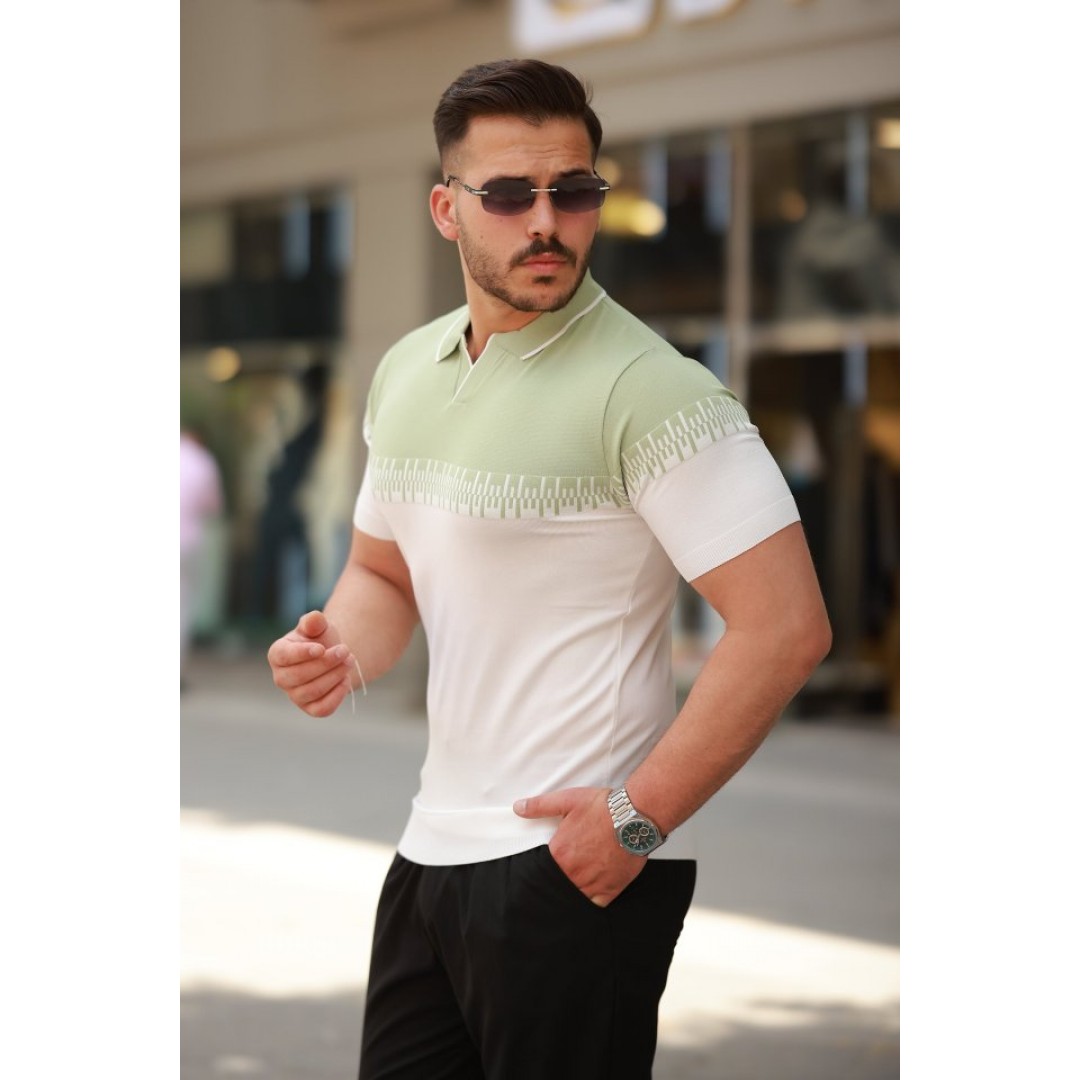 Erkek Hemşire Yaka çift Renk Kısa Kollu Tişört 163896 Erkek Hemşire Yaka çift Renk Kısa Kollu Tişört 163896
