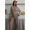 Kruvaze Model Klasik Pantolonlu Çupra Keten Takım 10191 159444 Kruvaze Model Klasik Pantolonlu Çupra Keten Takım 10191 159444