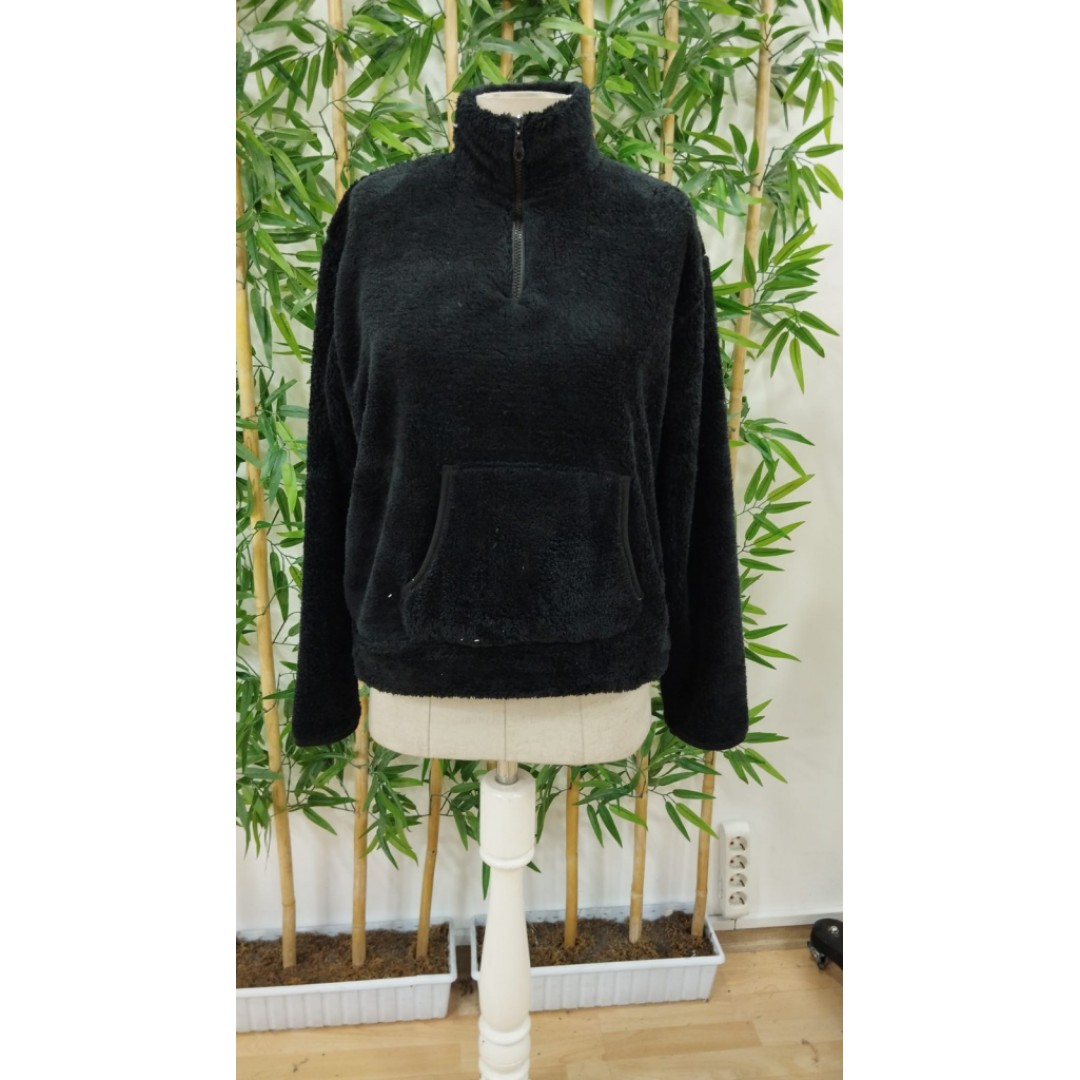 Kadın Uzun Kollu önden Fermuarlı Cepli Peluş Sweat - 134629 Kadın Uzun Kollu önden Fermuarlı Cepli Peluş Sweat - 134629