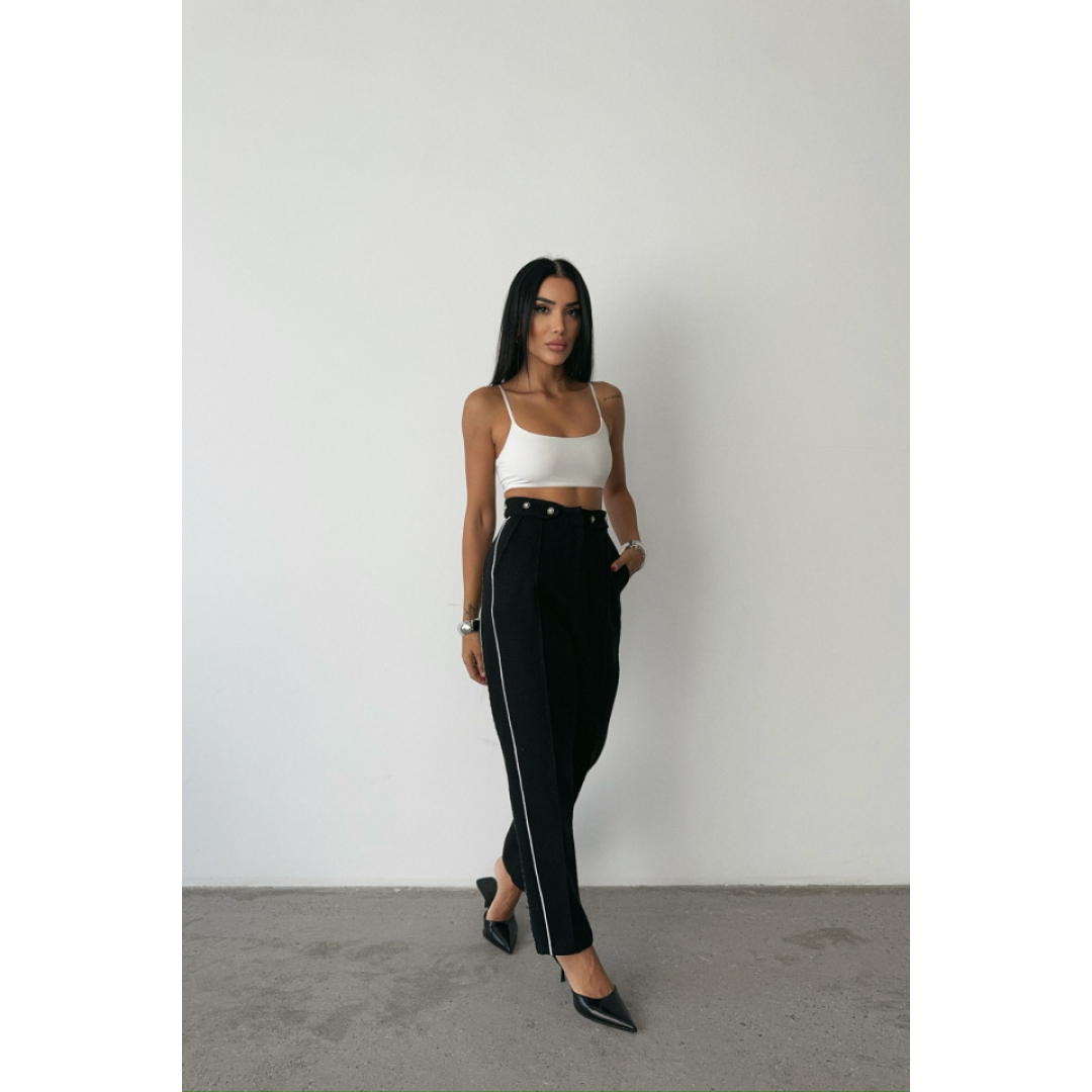 CHANEL PANTOLON YAN BİYELİ - Siyah