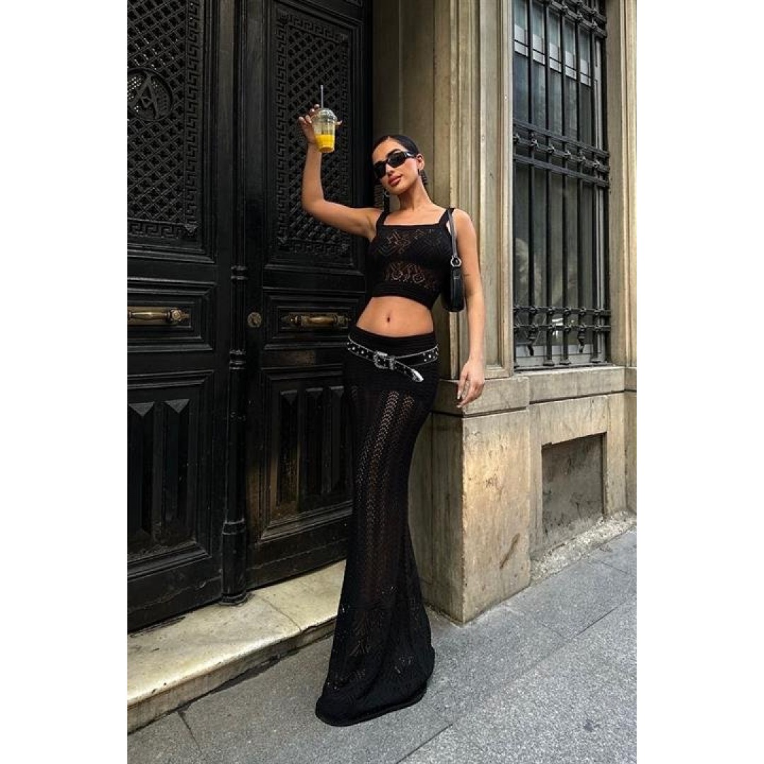 Kayla Dantel Desenli Crop Takım 9840 155107 Kayla Dantel Desenli Crop Takım 9840 155107