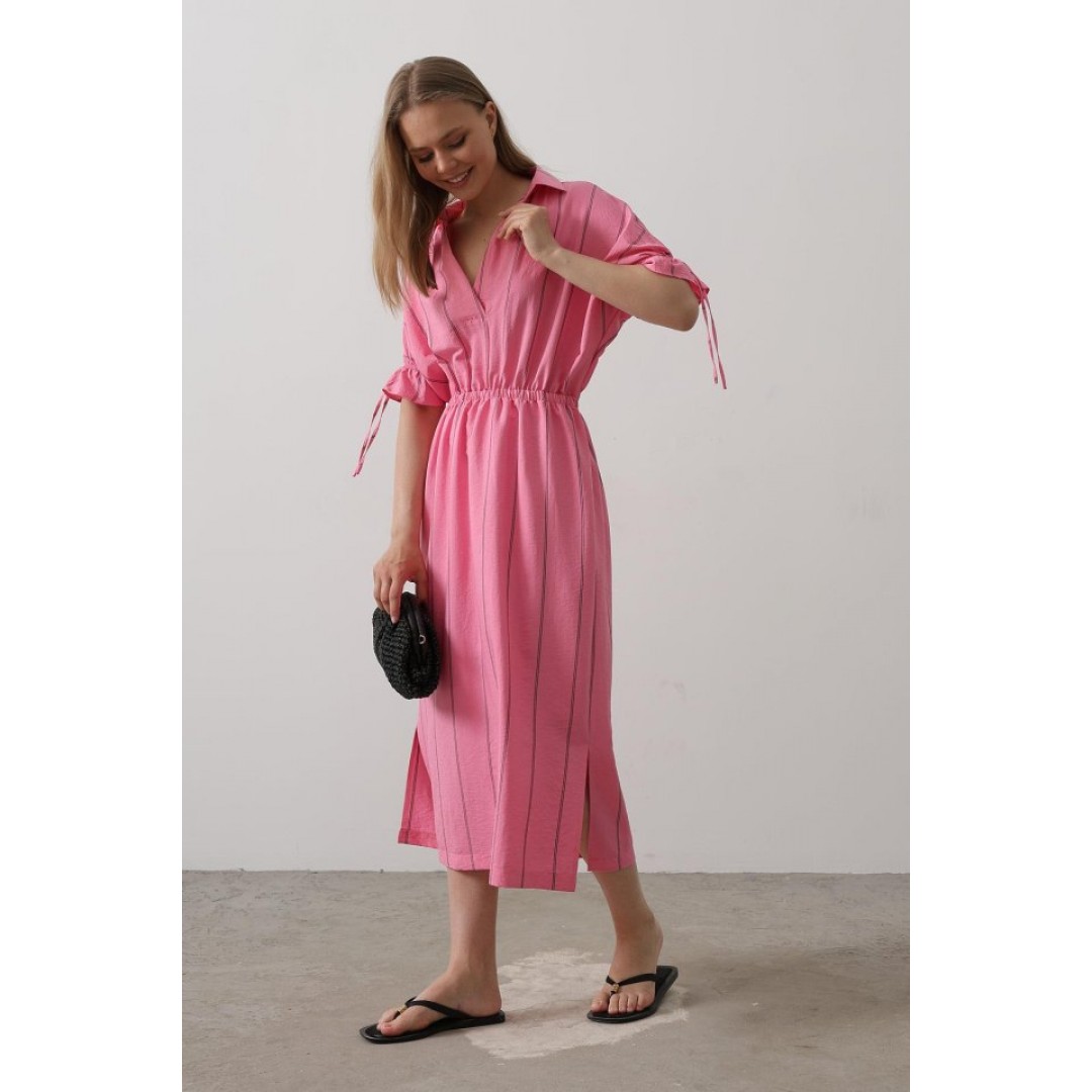 Beli Lastikli Elbise - Pembe - 161108 Beli Lastikli Elbise - Pembe - 161108