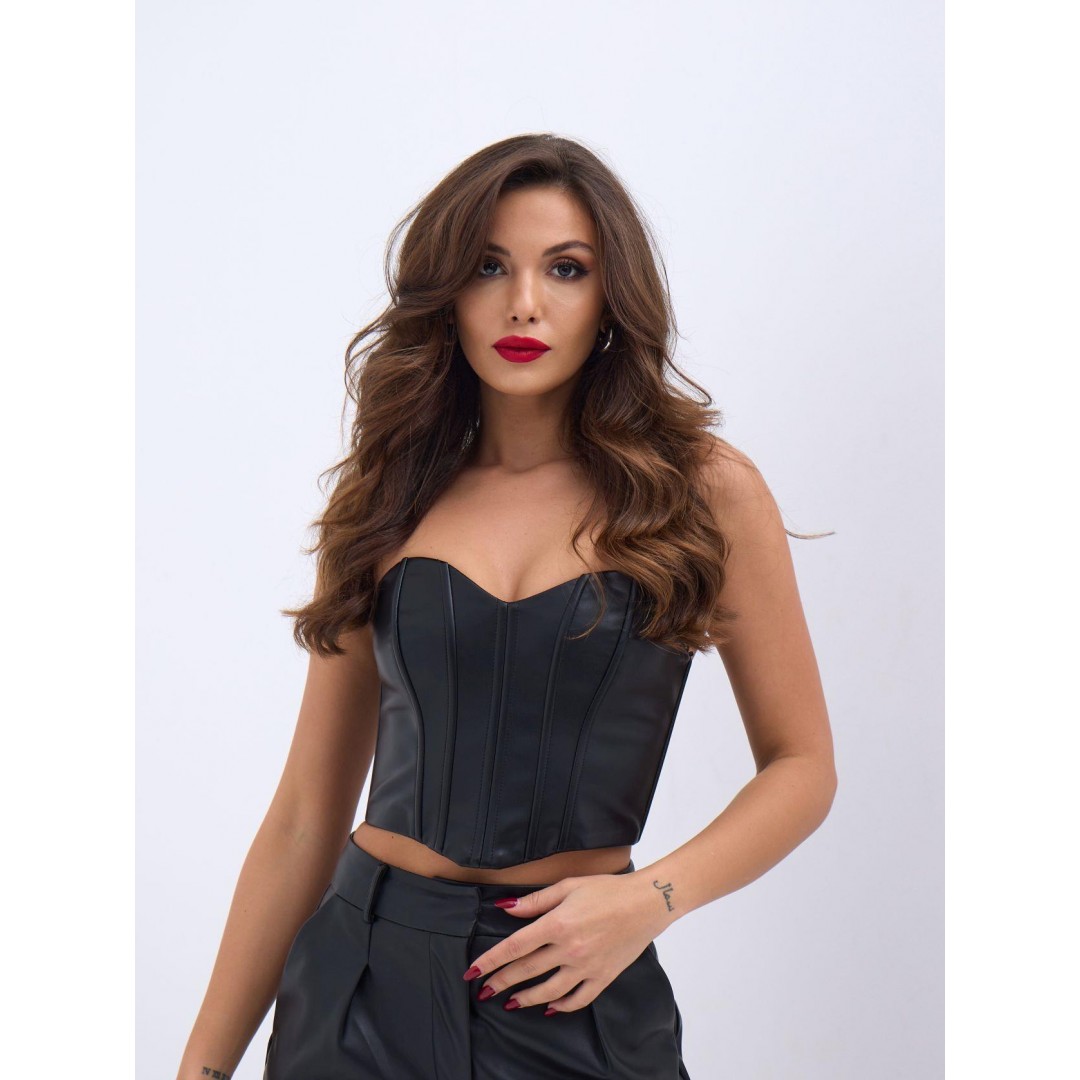 6672 DERİ CROP-SİYAH 143068 6672 DERİ CROP-SİYAH 143068