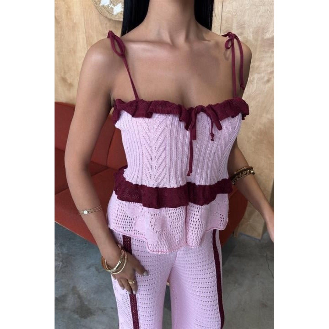 Askılı Bluz Pantolon Triko Takım 10114 - 159261 Askılı Bluz Pantolon Triko Takım 10114 - 159261