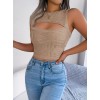 Kadın Askılı Bisiklet Yaka Güpüs Dekolteli Triko Crop Bluz 157307