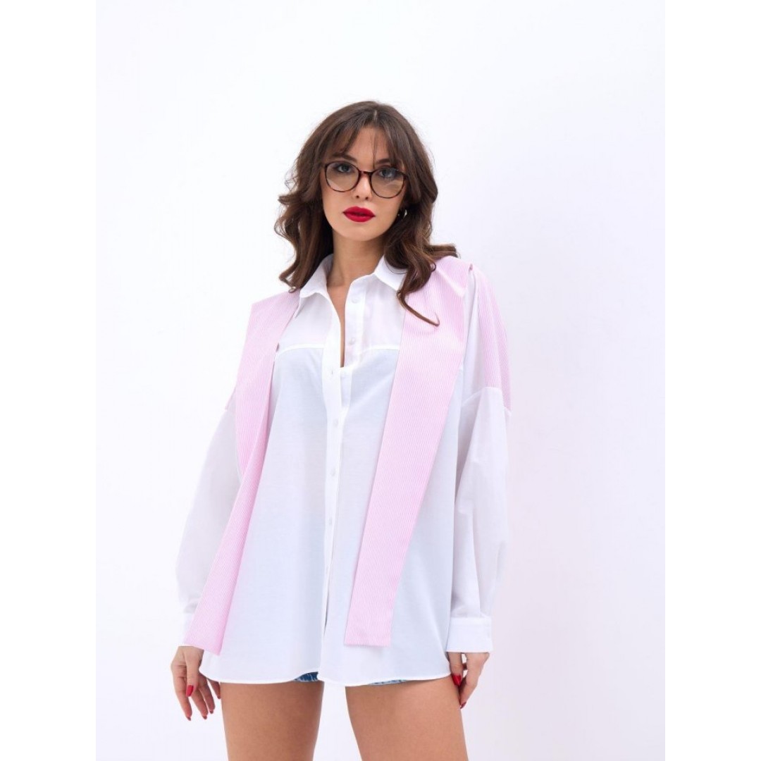 6749 GÖMLEK-PEMBE ÇİZGİLİ