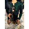 PULLU CROP BLUZ KURDELE BAĞLAMA DETAYLI - Yeşil 153419