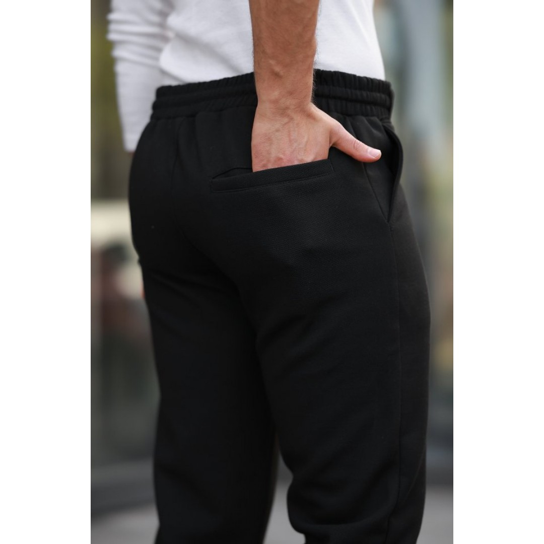 Erkek Beli Bağcıklı Duble Paça örme Pamuklu Kumaş Jogger Pantolon - 160530 Erkek Beli Bağcıklı Duble Paça örme Pamuklu Kumaş Jogger Pantolon - 160530