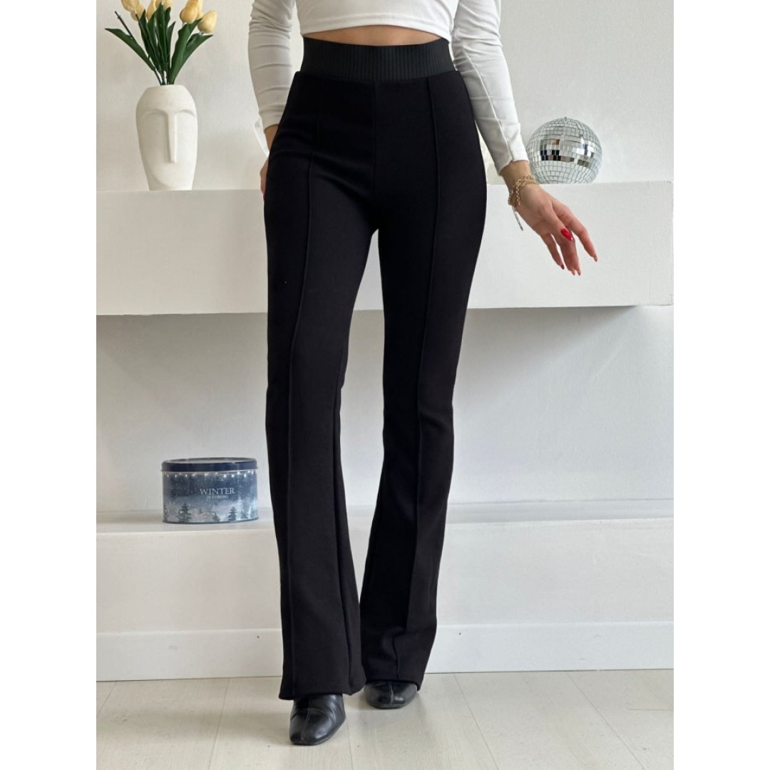 Kadın Yüksek Bel Lastik Kemerli çımalı Pantolon - 136350 Kadın Yüksek Bel Lastik Kemerli çımalı Pantolon - 136350