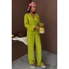 Kruvaze Model Klasik Pantolonlu Çupra Keten Takım 10191 159445