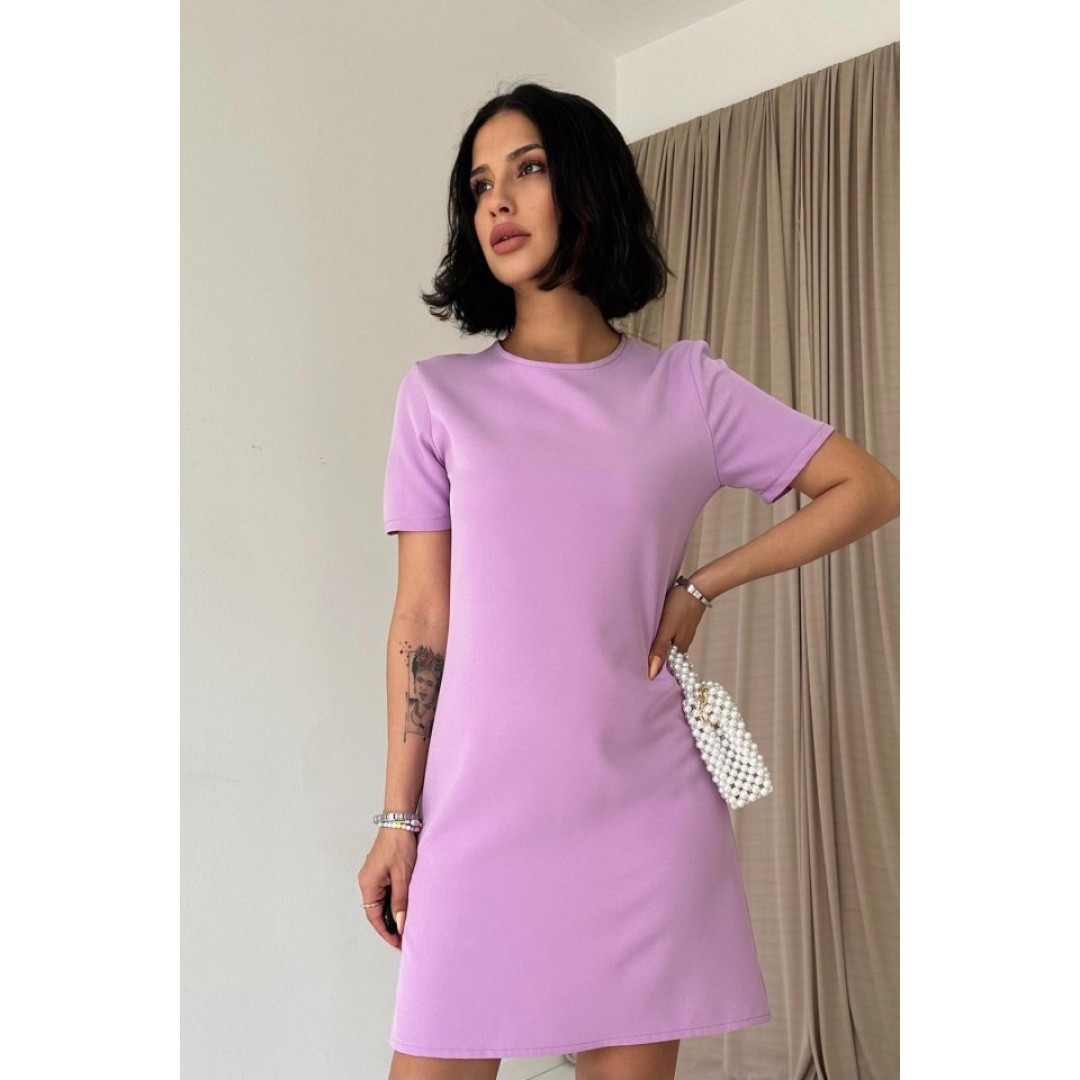 Lila Kısa Kol Atlas Mini Elbise - 153327 Lila Kısa Kol Atlas Mini Elbise - 153327