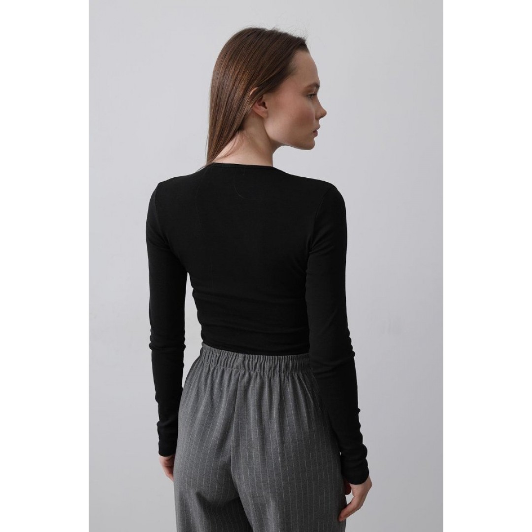 Uzun Kol Crop Top - Siyah 154055 Uzun Kol Crop Top - Siyah 154055