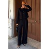 Önü İnce Kordon Detaylı Ve Double Paça Pantolonlu Takım 10180 159420 Önü İnce Kordon Detaylı Ve Double Paça Pantolonlu Takım 10180 159420