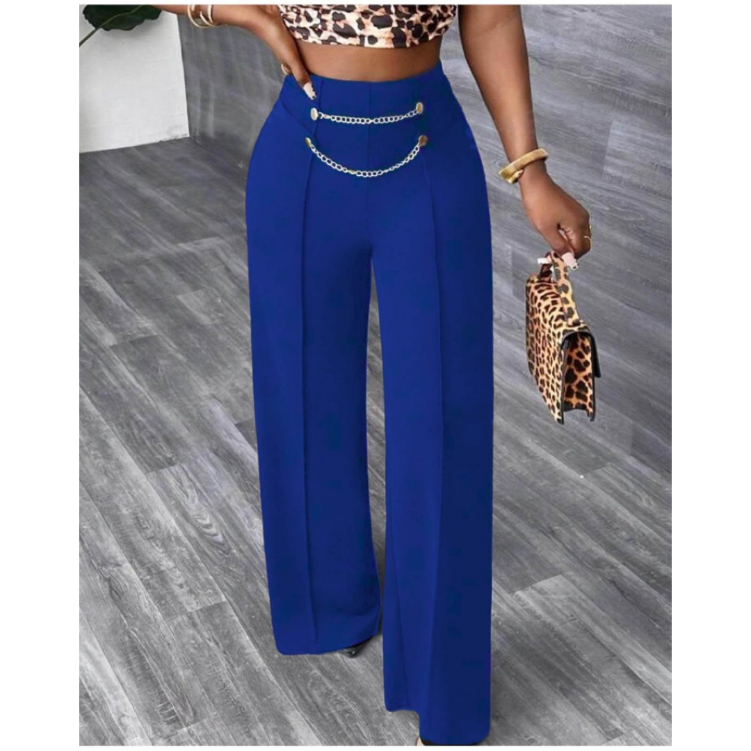 Kadın Beli Zincir Detay Ithal Krep Pantolon - 135070