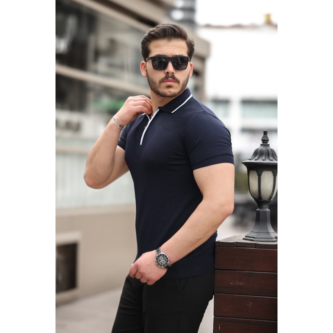 Erkek Polo Yaka Yarım Fermuar Tişört 151791 Erkek Polo Yaka Yarım Fermuar Tişört 151791