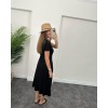 Kadın Kısa Kollu V Yaka Maxi Boy Elbise 124 Cm - 54824 Kadın Kısa Kollu V Yaka Maxi Boy Elbise 124 Cm - 54824