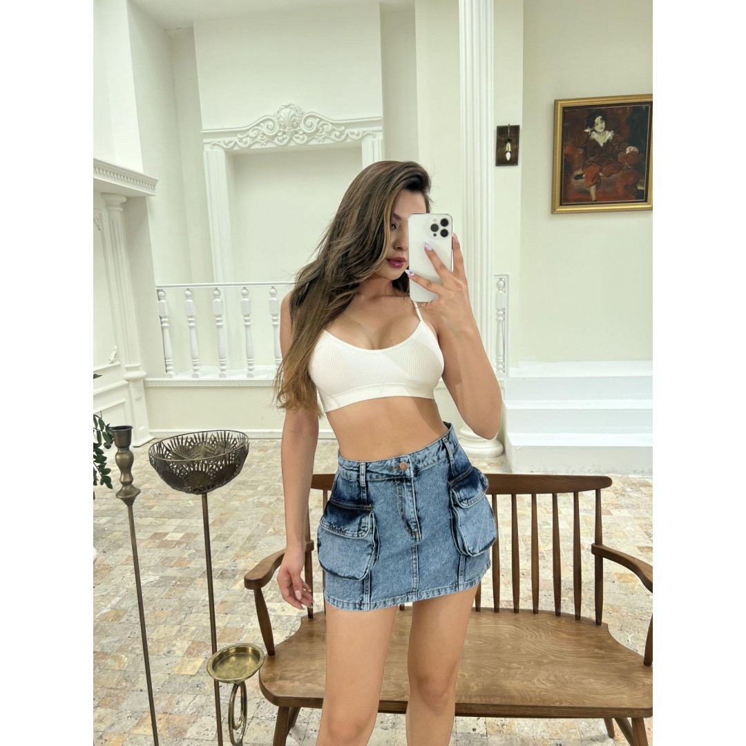 6458 DENİM LOW WAIST SKIRT-MAVİ - 142891 6458 DENİM LOW WAIST SKIRT-MAVİ - 142891