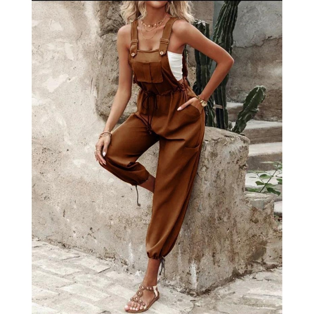 Kadın Poplin Kumaş Likralı Askılı Tulum 162200 Kadın Poplin Kumaş Likralı Askılı Tulum 162200