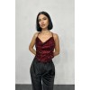 Bordo Askılı Degaje Bluz 153042 Bordo Askılı Degaje Bluz 153042