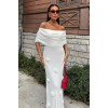 Eteği Gül Detay Madonna Yaka Elbise 2863 - 159075 Eteği Gül Detay Madonna Yaka Elbise 2863 - 159075