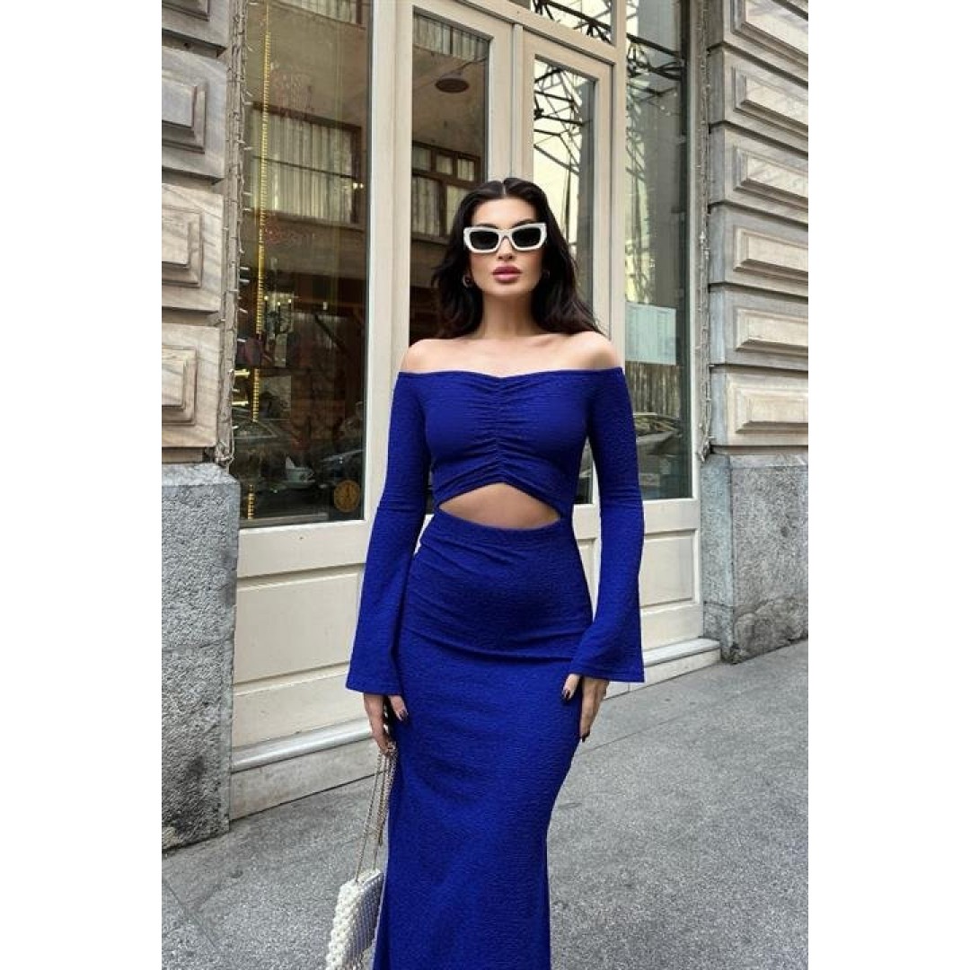 Lita Cut Out Büzgülü Elbise 2715-8 - 155524 Lita Cut Out Büzgülü Elbise 2715-8 - 155524