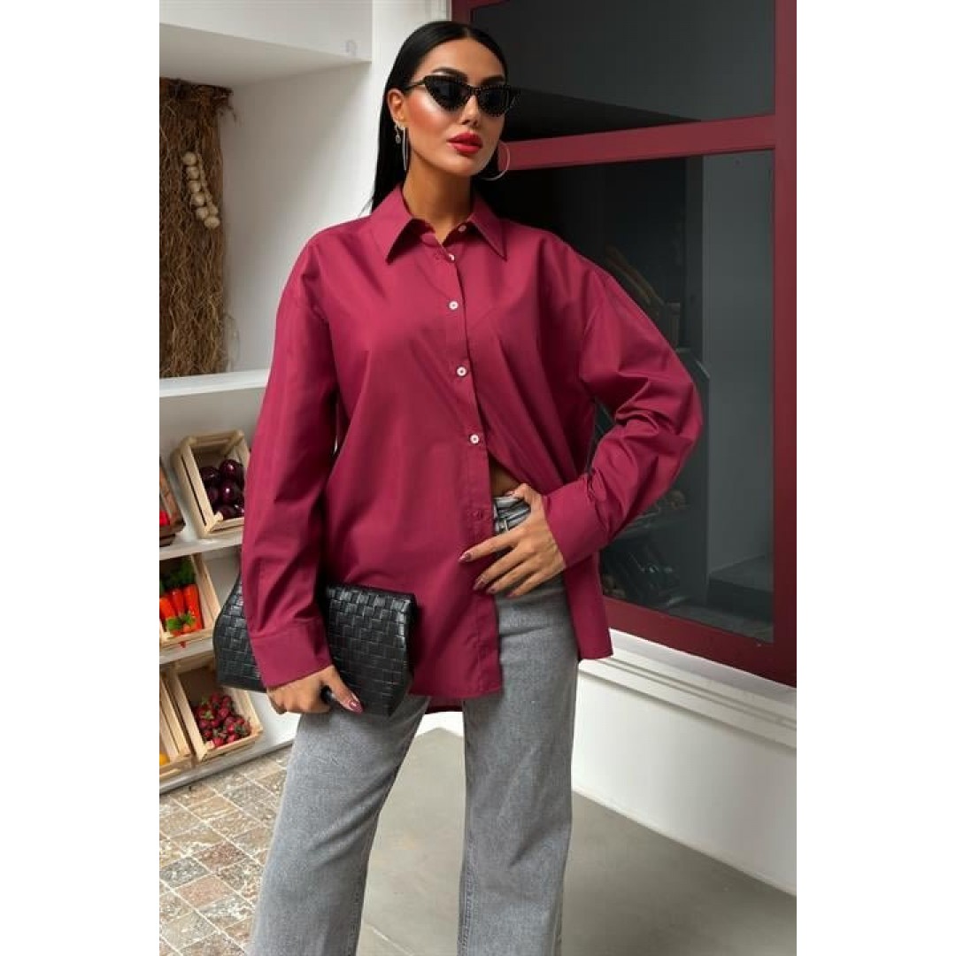 Klasik Oversize Poplin Gömlek 3421 158453