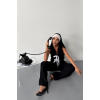 GOFRE BLUZ-PANTOLON TK KURDELE DETAYLI - Siyah 157341