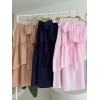 Büzgülü Crop Kat Detaylı Fırfır Etekli Takım 10196 161520 Büzgülü Crop Kat Detaylı Fırfır Etekli Takım 10196 161520