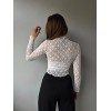 Kadın Likralı Dantel Transparan Uzun Kol Crop Bluz - 156150 Kadın Likralı Dantel Transparan Uzun Kol Crop Bluz - 156150