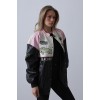Motorcu Biker Ceket - Siyah-Pembe-Ekru 151403 Motorcu Biker Ceket - Siyah-Pembe-Ekru 151403