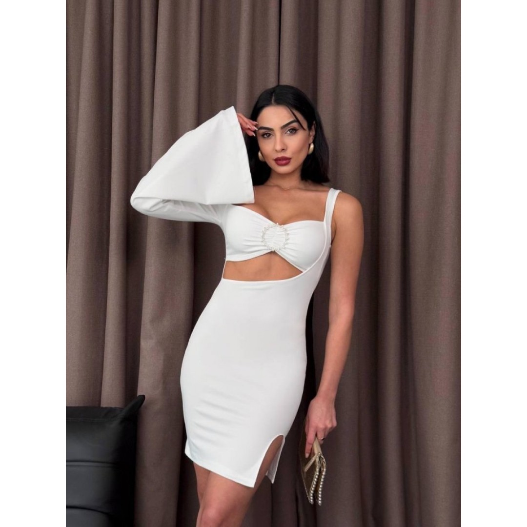 Halka Detaylı Tek Kol Mini Elbise - 160243