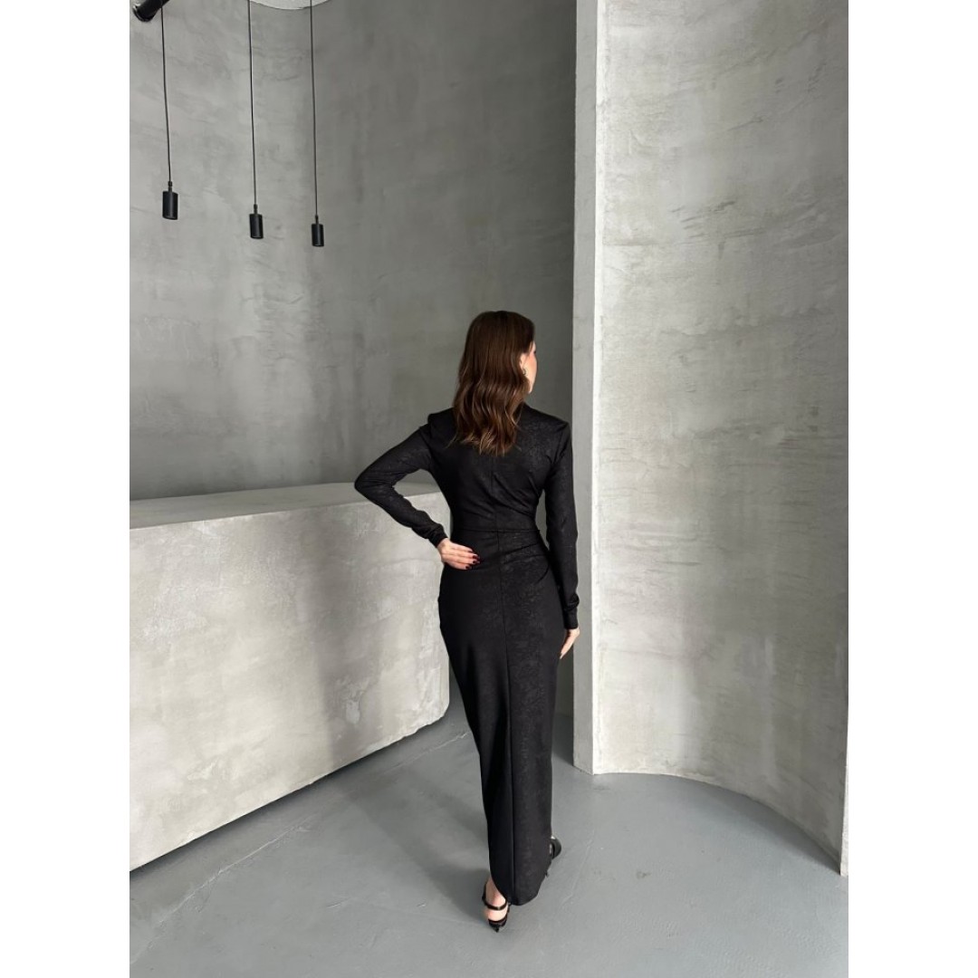 Drape Detaylı Midi Elbise - 160357