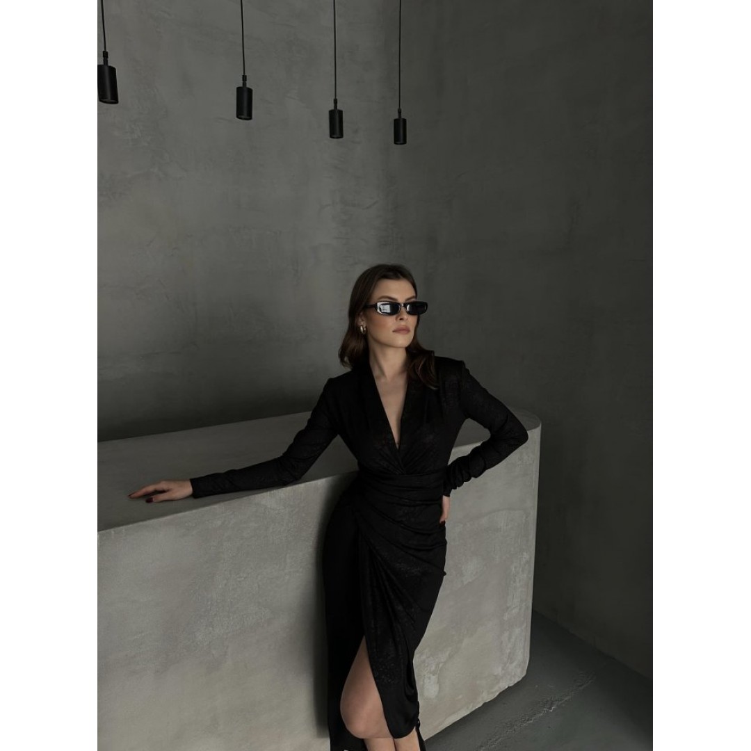 Drape Detaylı Midi Elbise - 160357