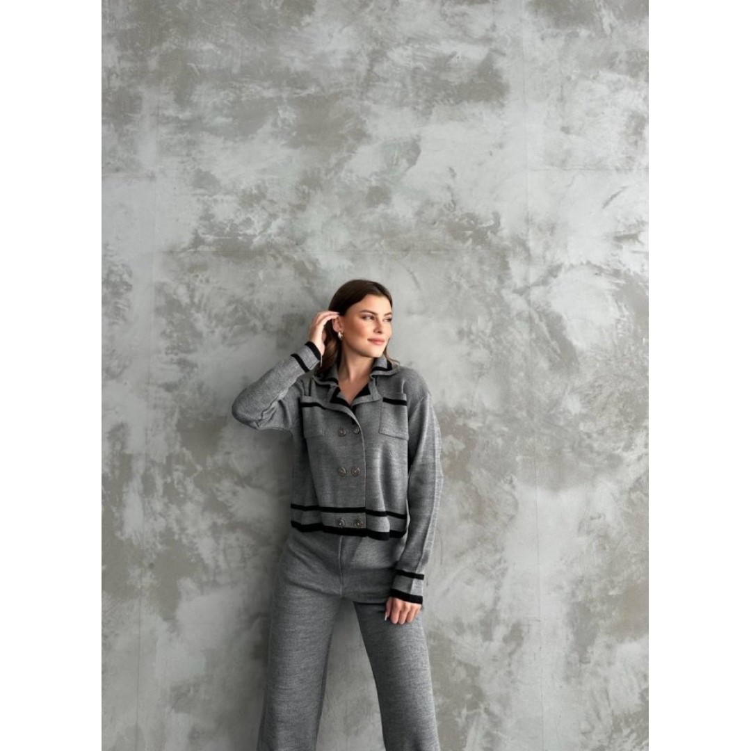Şerit Detaylı Hırka Pantolon İkili Takım 160397 Şerit Detaylı Hırka Pantolon İkili Takım 160397