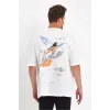 Erkek Melek Baskılı Oversize T-shirt - Beyaz - 92610 Erkek Melek Baskılı Oversize T-shirt - Beyaz - 92610