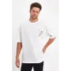 Erkek Melek Baskılı Oversize T-shirt - Beyaz - 92610 Erkek Melek Baskılı Oversize T-shirt - Beyaz - 92610