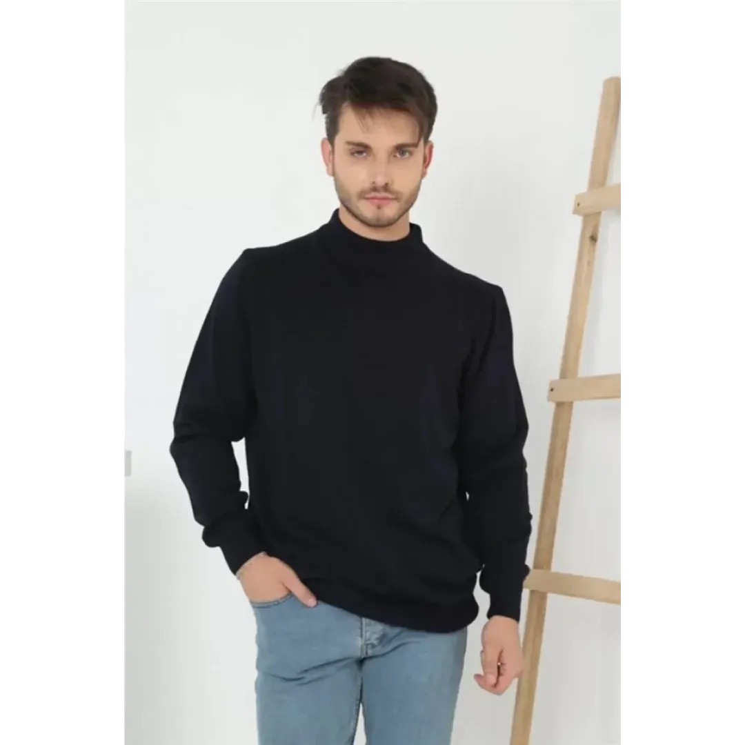 Erkek Yarım Balıkçı Yaka Triko Kazak - Lacivert - 92631