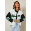Nakışlı Oversize Kolej Ceket - Beyaz - 92652 Nakışlı Oversize Kolej Ceket - Beyaz - 92652