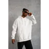 Erkek Düz Kapüşonlu Sweat - Beyaz - 92680 Erkek Düz Kapüşonlu Sweat - Beyaz - 92680