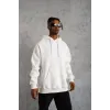 Erkek Düz Kapüşonlu Sweat - Beyaz - 92680 Erkek Düz Kapüşonlu Sweat - Beyaz - 92680