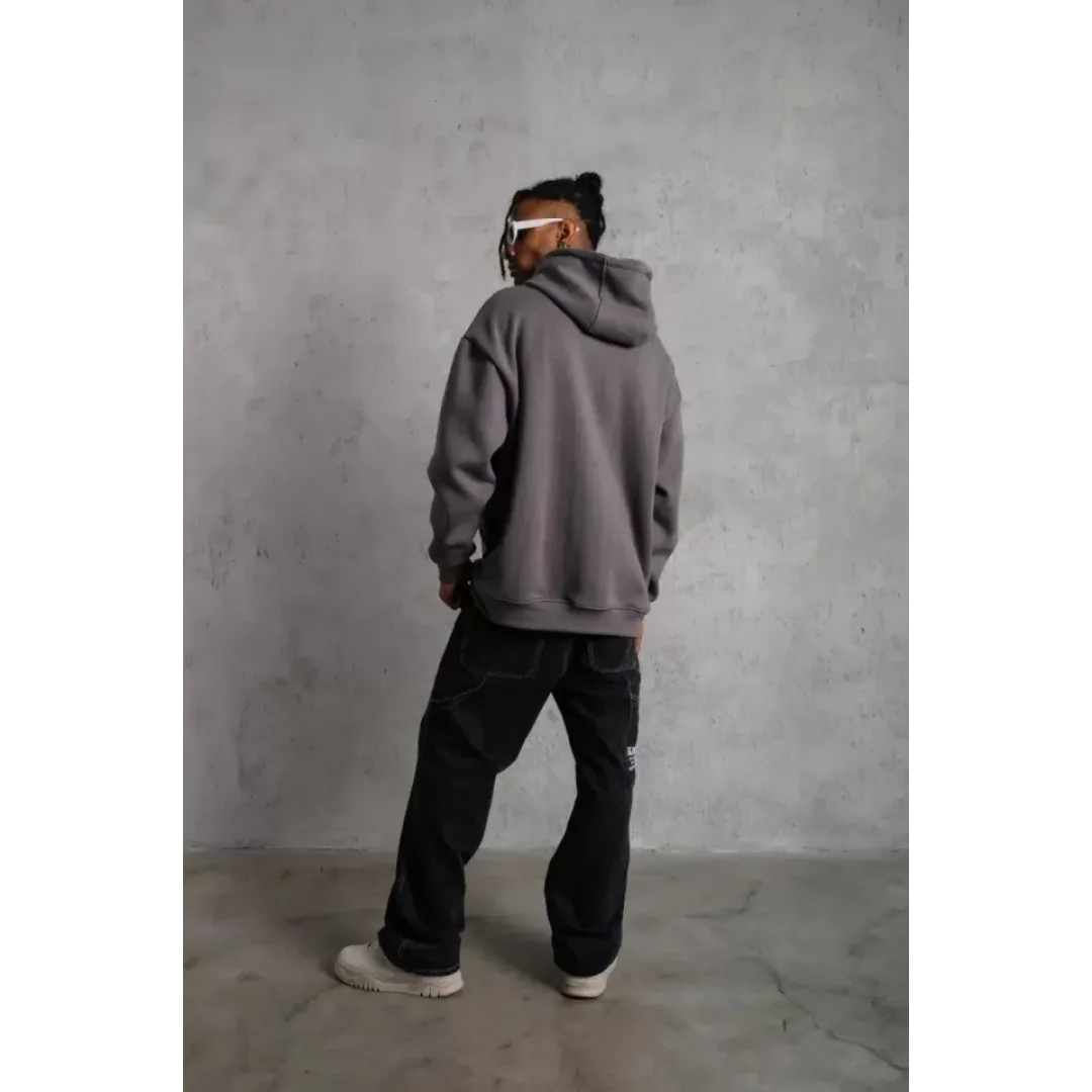 Erkek Düz Kapüşonlu Sweat - Gri - 92682 Erkek Düz Kapüşonlu Sweat - Gri - 92682