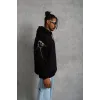 Erkek Maske Baskılı Kapüşonlu Sweat - Siyah - 92683