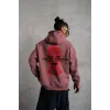 Erkek Maske Baskılı Kapüşonlu Sweat - Gül Kurusu - 92685 Erkek Maske Baskılı Kapüşonlu Sweat - Gül Kurusu - 92685