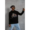 Erkek DANKES Baskılı Kapüşonlu Sweat - Siyah - 92686 Erkek DANKES Baskılı Kapüşonlu Sweat - Siyah - 92686